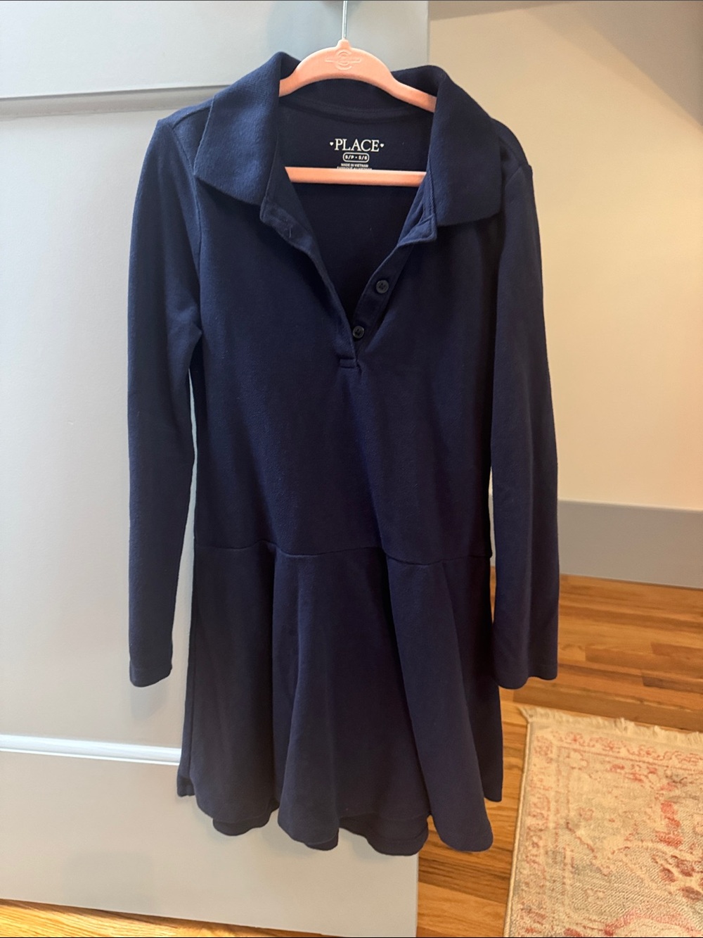The Children's Place Navy Long-Sleeve Polo Dress